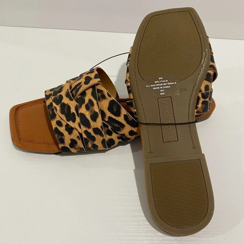 Indigo‎ rd Womens Leopard Slide Casual Sandals Size 8M